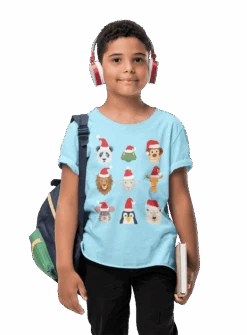 Animals Christmas Childrens T-Shirt -Maria Sales Store Animals Christmas Childrens T Shirt 8Ball 1743