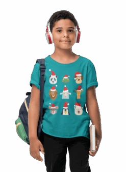 Animals Christmas Childrens T-Shirt -Maria Sales Store Animals Christmas Childrens T Shirt 8Ball 4397