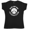 Back Off Man I'm A Bass Player Funny Fitted Womens T-Shirt