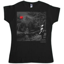 Banksy Balloon Girl Landscape Womens Style T-Shirt