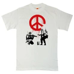 Banksy CND Soldiers T-Shirt -Maria Sales Store Banksy CND Soldiers Graphic T Shirt For Men 8Ball 4522