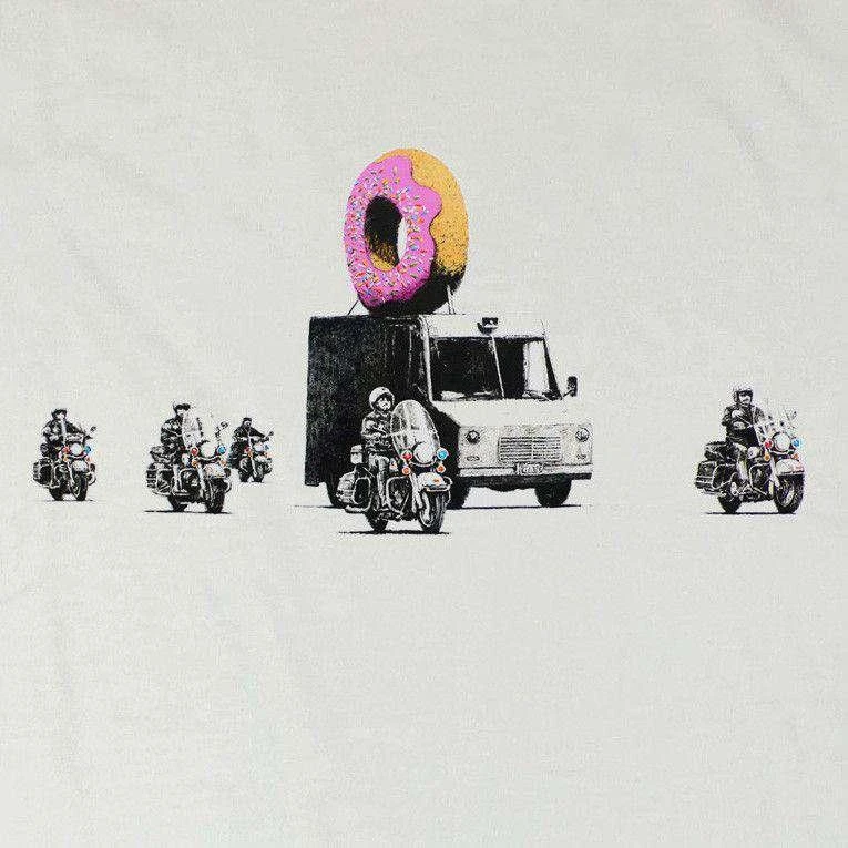 Banksy Donut T-Shirt 4 Banksy Donut T-Shirt - Image 2