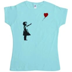 Banksy Girl With Balloon T-Shirt For Women -Maria Sales Store Banksy Girl With Balloon T Shirt for Women 8Ball 1719