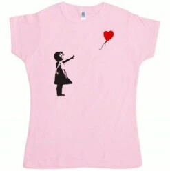 Banksy Girl With Balloon T-Shirt For Women -Maria Sales Store Banksy Girl With Balloon T Shirt for Women 8Ball 3791