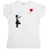 Banksy Girl With Balloon T-Shirt For Women -Maria Sales Store Banksy Girl With Balloon T Shirt for Women 8Ball 8475