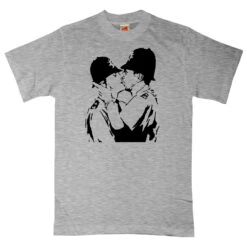 Banksy Kissing Policemen T-Shirt -Maria Sales Store Banksy Kissing Policemen Unisex T Shirt For Men And Women 8Ball 840