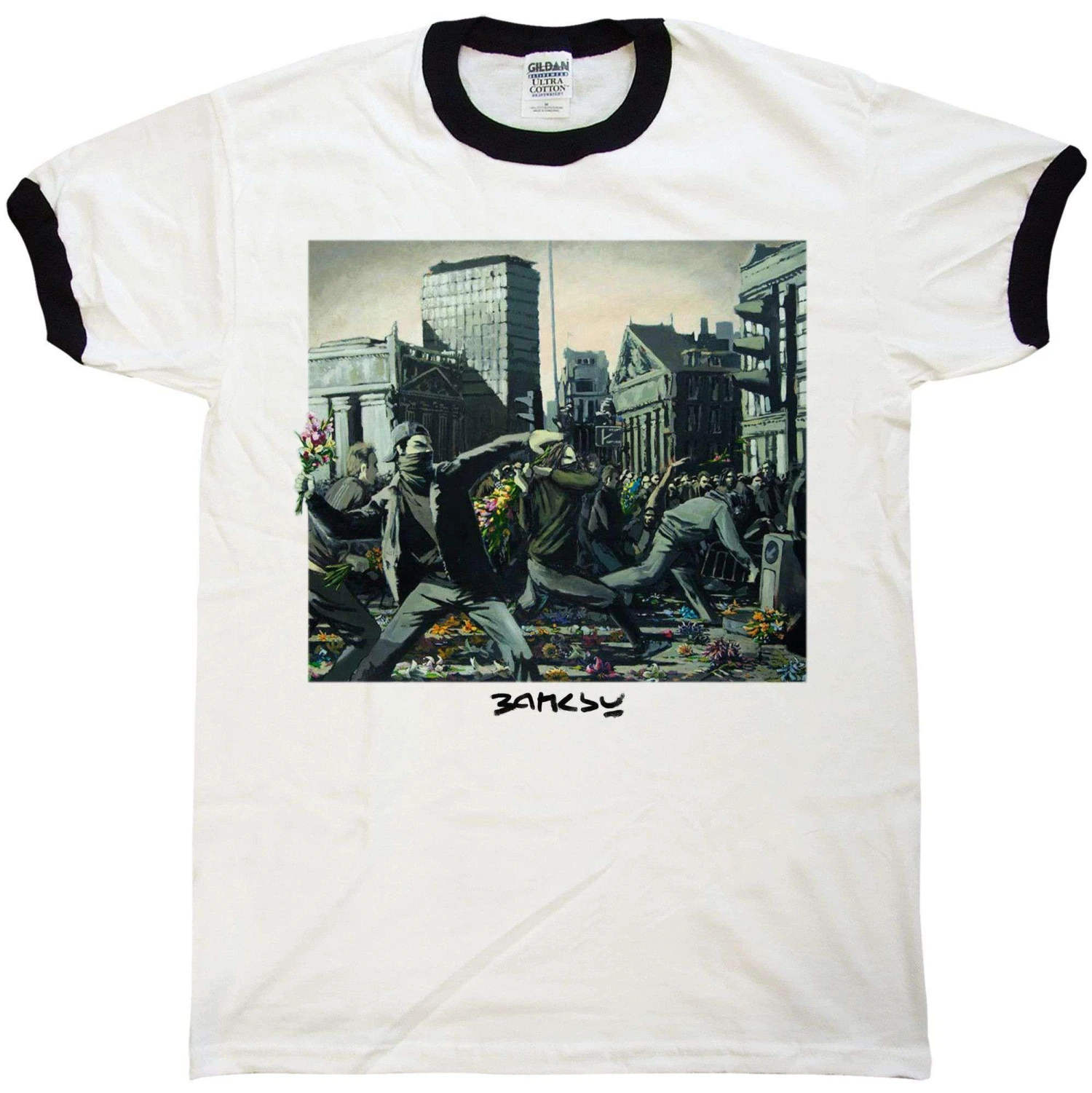 Banksy Riot Painting T-Shirt 3 Banksy Riot Painting T-Shirt