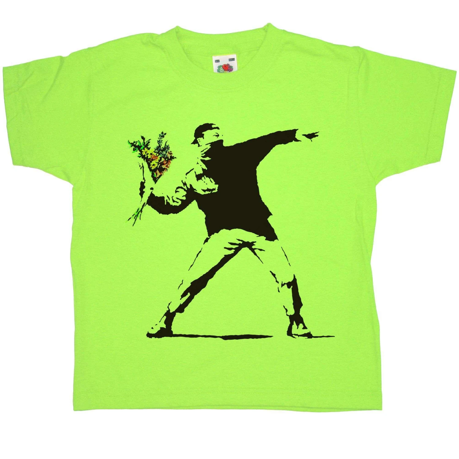 Banksy Throwing Flowers Childrens T-Shirt 4 Banksy Throwing Flowers Childrens T-Shirt - Image 2