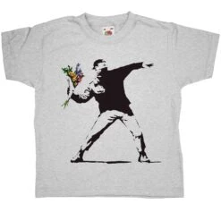 Banksy Throwing Flowers Childrens T-Shirt 9 Banksy Throwing Flowers Childrens T-Shirt -Maria Sales Store Banksy Throwing Flowers Childrens T Shirt 8Ball 3817