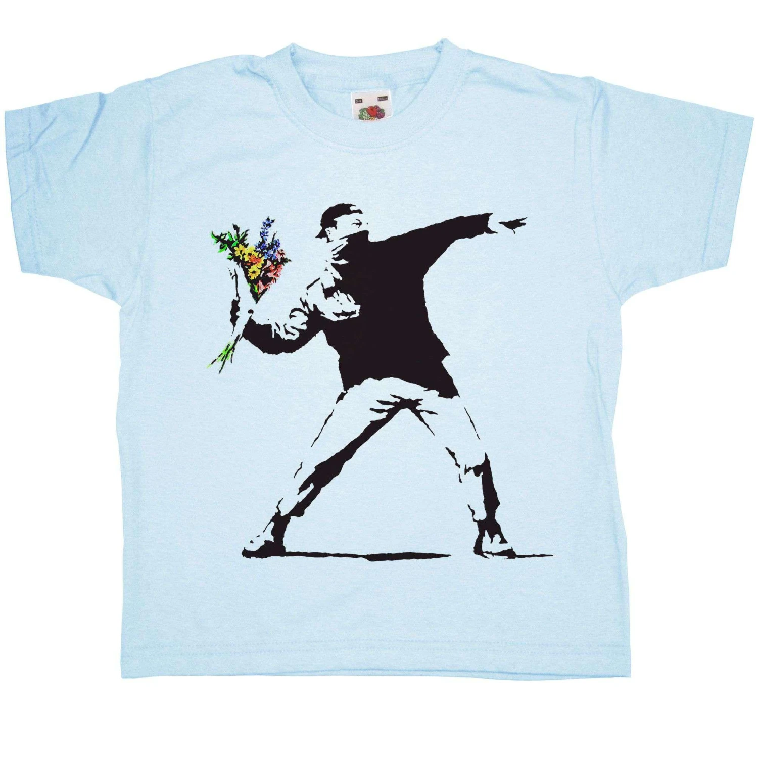 Banksy Throwing Flowers Childrens T-Shirt 5 Banksy Throwing Flowers Childrens T-Shirt - Image 3