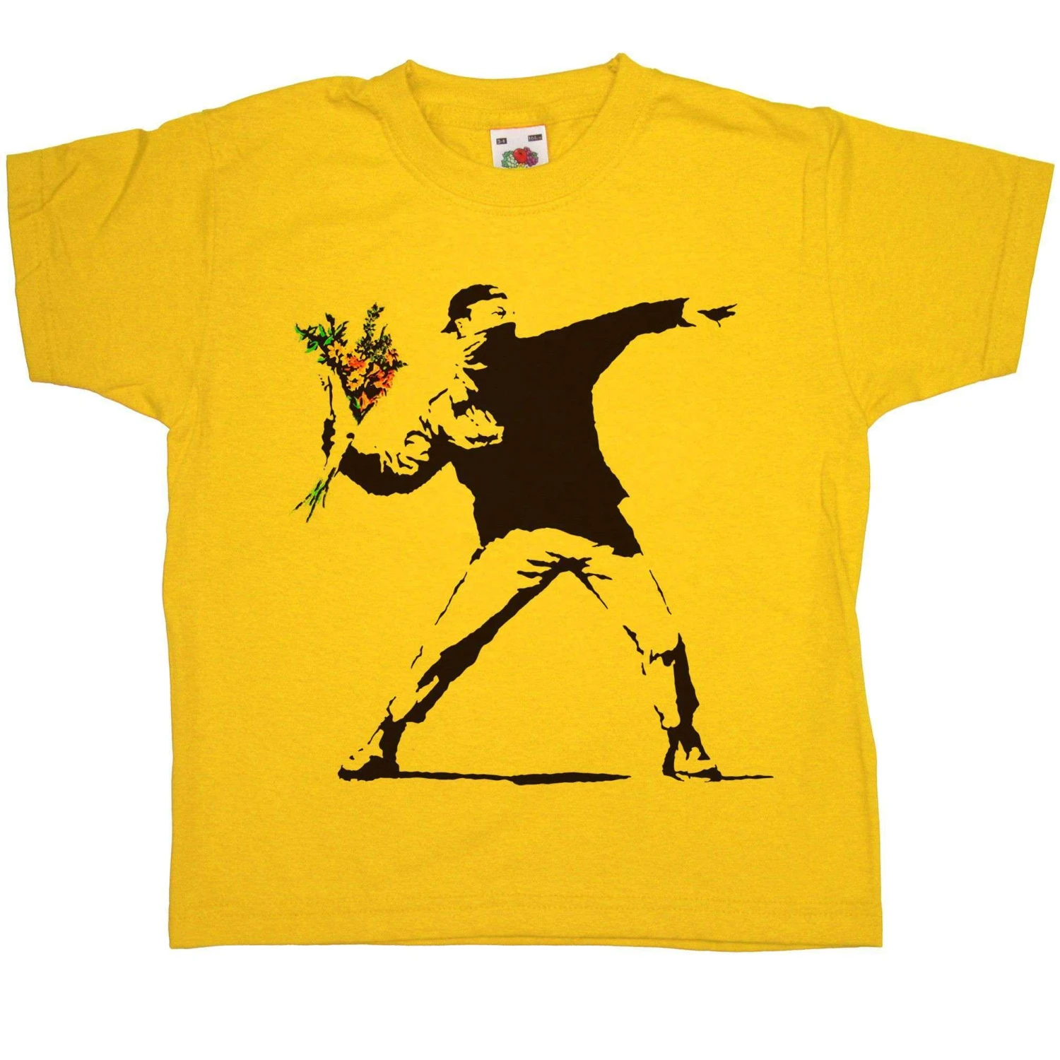 Banksy Throwing Flowers Childrens T-Shirt 3 Banksy Throwing Flowers Childrens T-Shirt