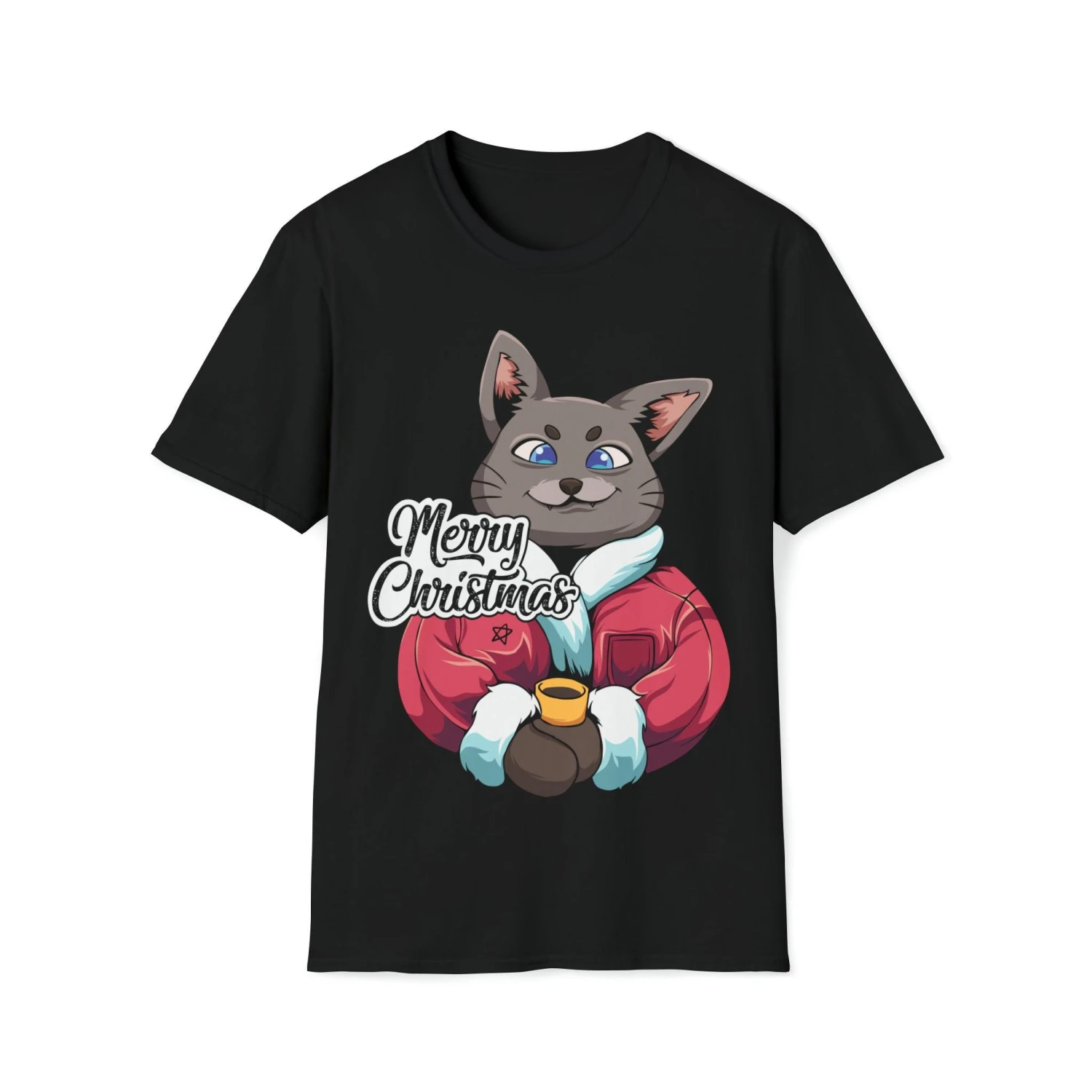 Cat Enjoying Eggnog Merry Christmas Unisex T-Shirt 3 Cat Enjoying Eggnog Merry Christmas Unisex T-Shirt