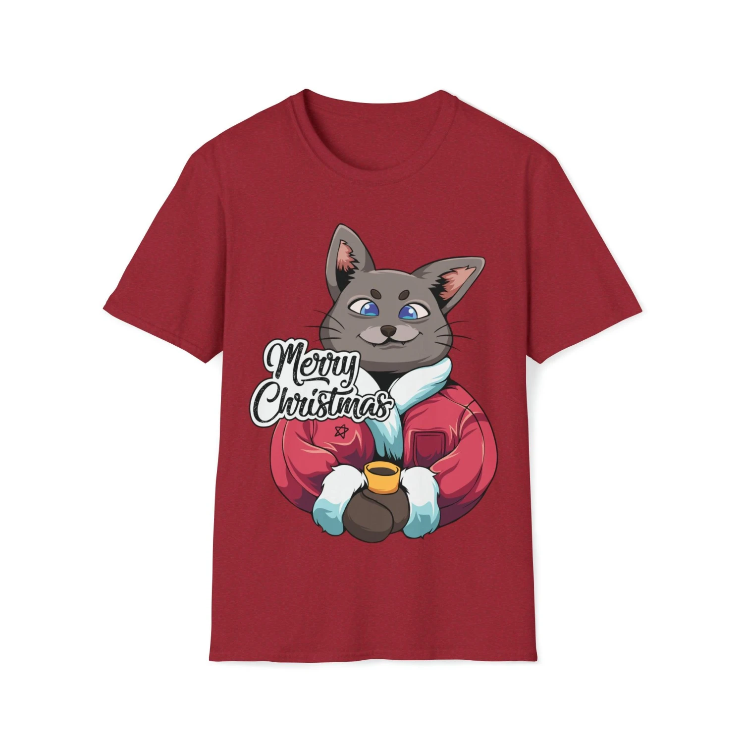 Cat Enjoying Eggnog Merry Christmas Unisex T-Shirt 6 Cat Enjoying Eggnog Merry Christmas Unisex T-Shirt - Image 4