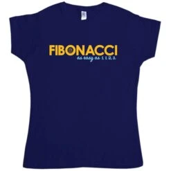 Fibonacci Easy As 1 1 2 3 Fitted Womens T-Shirt