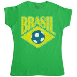 Football Retro Brasil Football Womens Style T-Shirt