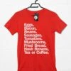 Full English Breakfast List T-Shirt 1 Full English Breakfast List T-Shirt -Maria Sales Store Full English Breakfast List Mens Graphic T Shirt 8Ball 6629