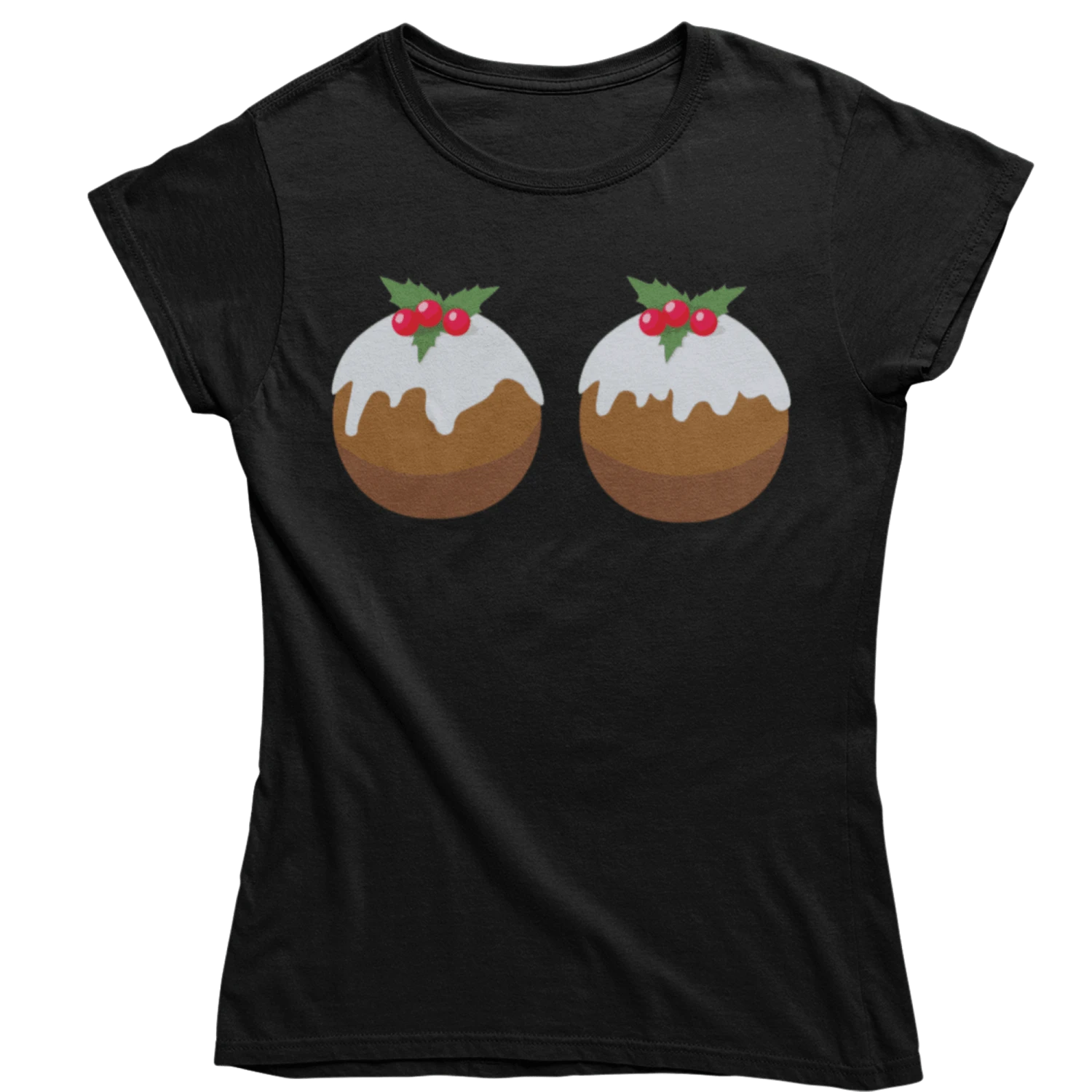 Fun Christmas Puddings T-Shirt For Women 5 Fun Christmas Puddings T-Shirt For Women - Image 3