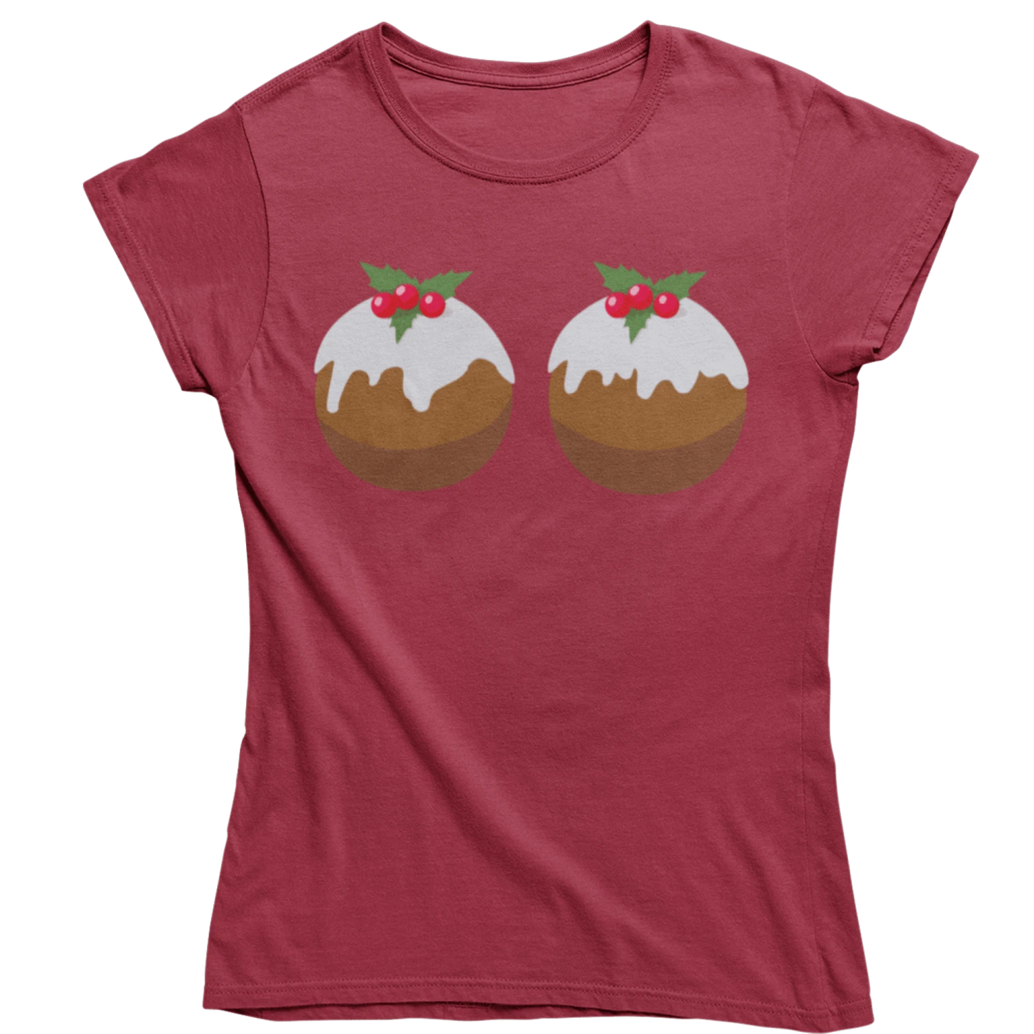 Fun Christmas Puddings T-Shirt For Women 4 Fun Christmas Puddings T-Shirt For Women - Image 2