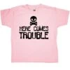 Funny Here Comes Trouble Kids T-Shirt 1 Funny Here Comes Trouble Kids T-Shirt -Maria Sales Store Funny Here Comes Trouble Kids Graphic T Shirt 8Ball 8460