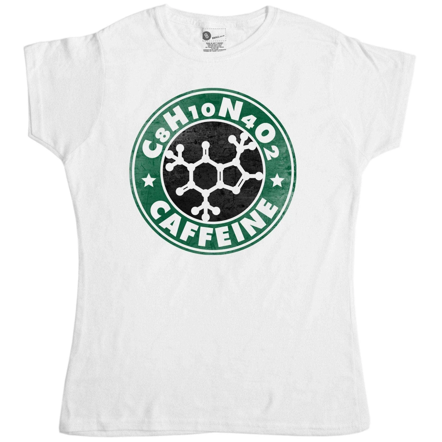 Funny Science Caffeine Molecule T-Shirt For Women 3 Funny Science Caffeine Molecule T-Shirt For Women