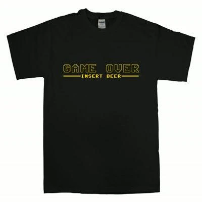 Game Over Insert Beer T-Shirt 3 Game Over Insert Beer T-Shirt