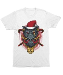 Golden Boar Santa Unisex Christmas T-Shirt -Maria Sales Store Golden Boar Santa Unisex Christmas Graphic T Shirt For Men 8Ball 1054