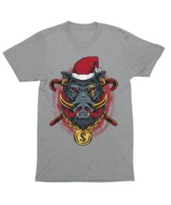 Golden Boar Santa Unisex Christmas T-Shirt -Maria Sales Store Golden Boar Santa Unisex Christmas Graphic T Shirt For Men 8Ball 1938