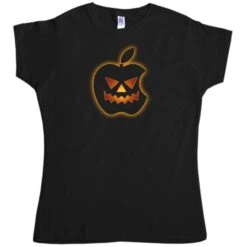 Halloween Pumpkin Logo Fitted Womens T-Shirt