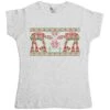 Knitted Jumper Style Snow Walkers Alt Colours Fitted Womens T-Shirt