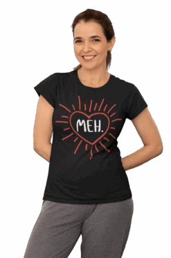 Meh Valentines Exploding Heart Fitted Womens T-Shirt