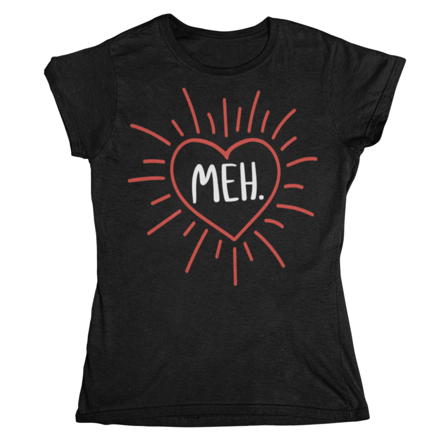 Meh Valentines Exploding Heart Fitted Womens T-Shirt 5 Meh Valentines Exploding Heart Fitted Womens T-Shirt - Image 3