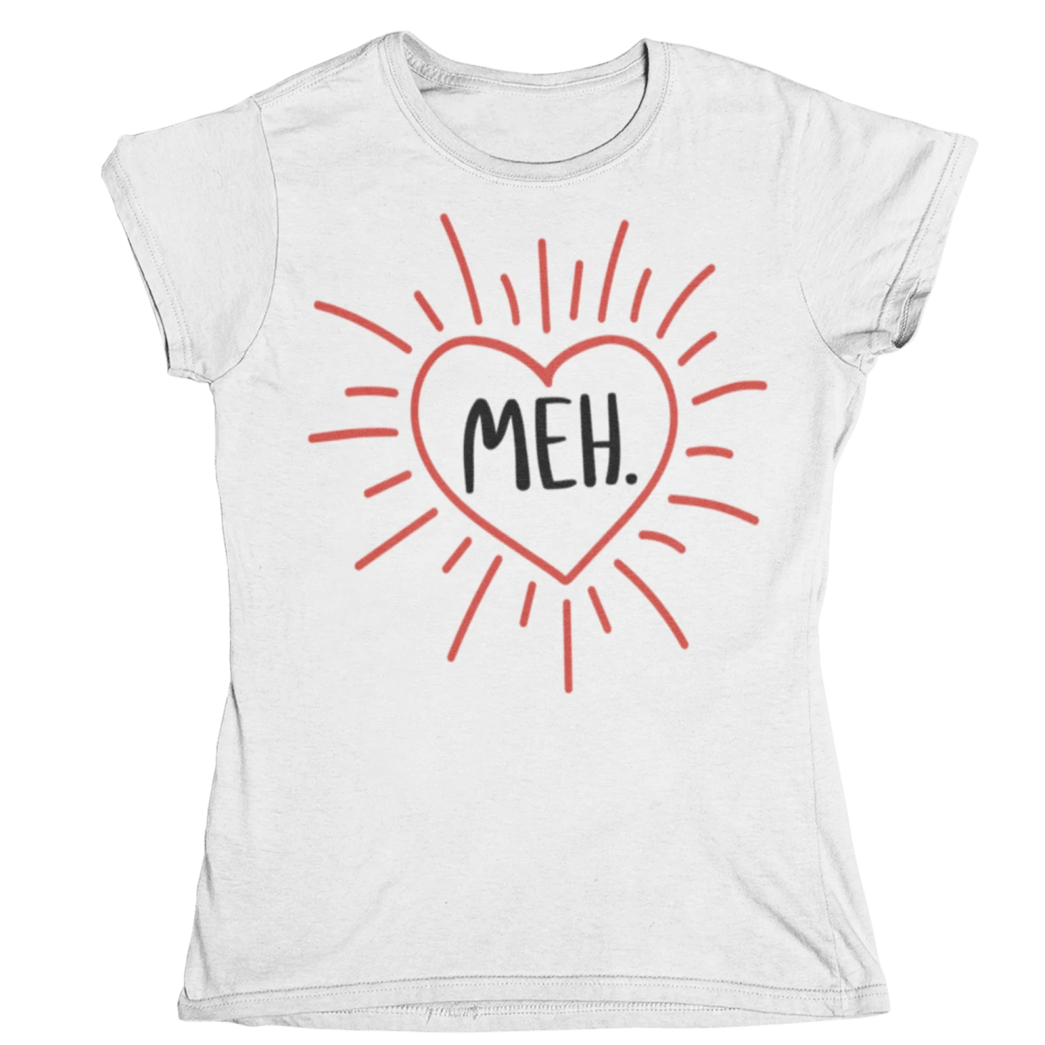 Meh Valentines Exploding Heart Fitted Womens T-Shirt 6 Meh Valentines Exploding Heart Fitted Womens T-Shirt - Image 4