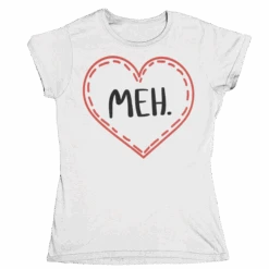 Meh Valentines Heart T-Shirt For Women -Maria Sales Store Meh Valentines Heart T Shirt for Women 8Ball 2550