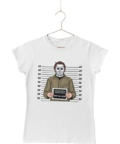 Michael Myers Mugshot Horror Film Tribute Womens Style T-Shirt -Maria Sales Store Michael Myers Mugshot Horror Film Tribute Womens Style T Shirt 8Ball 3081