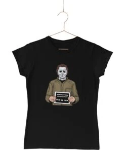 Michael Myers Mugshot Horror Film Tribute Womens Style T-Shirt -Maria Sales Store Michael Myers Mugshot Horror Film Tribute Womens Style T Shirt 8Ball 8439