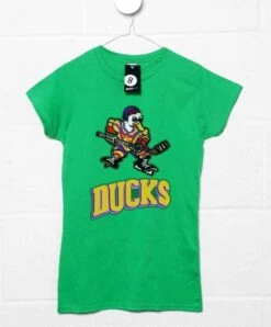 Mighty Ducks Logo Fitted Womens T-Shirt