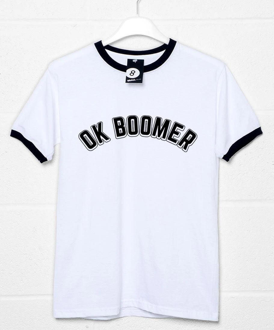 OK Boomer Curved Print T-Shirt 6 OK Boomer Curved Print T-Shirt - Image 4