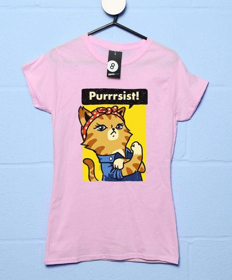 Maria Purrrsist Ladies Fitted T-Shirt 6 Maria Purrrsist Ladies Fitted T-Shirt - Image 4