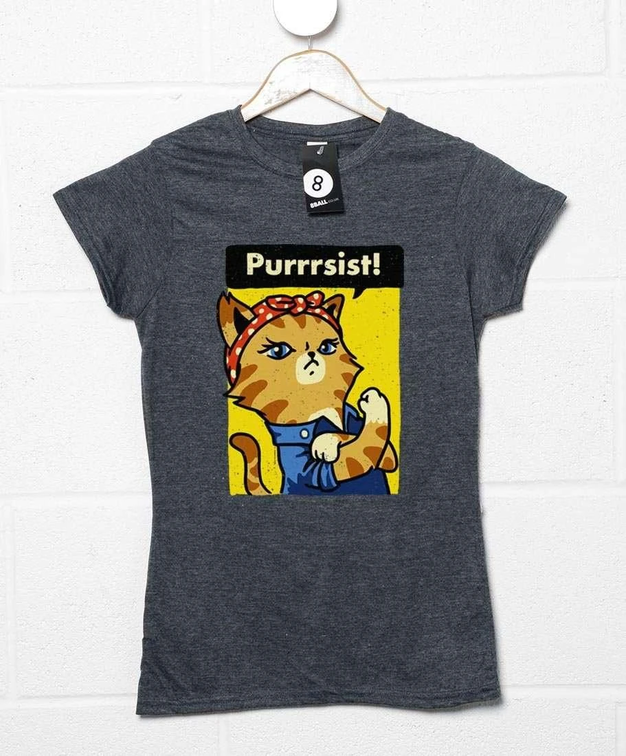 Maria Purrrsist Ladies Fitted T-Shirt 5 Maria Purrrsist Ladies Fitted T-Shirt - Image 3