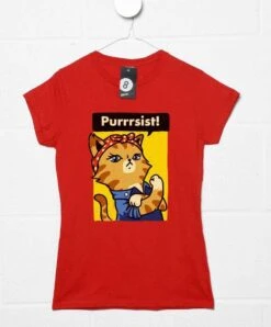 Maria Purrrsist Ladies Fitted T-Shirt 11 Maria Purrrsist Ladies Fitted T-Shirt -Maria Sales Store Purrrsist Ladies Fitted Unisex T Shirt 8Ball 659