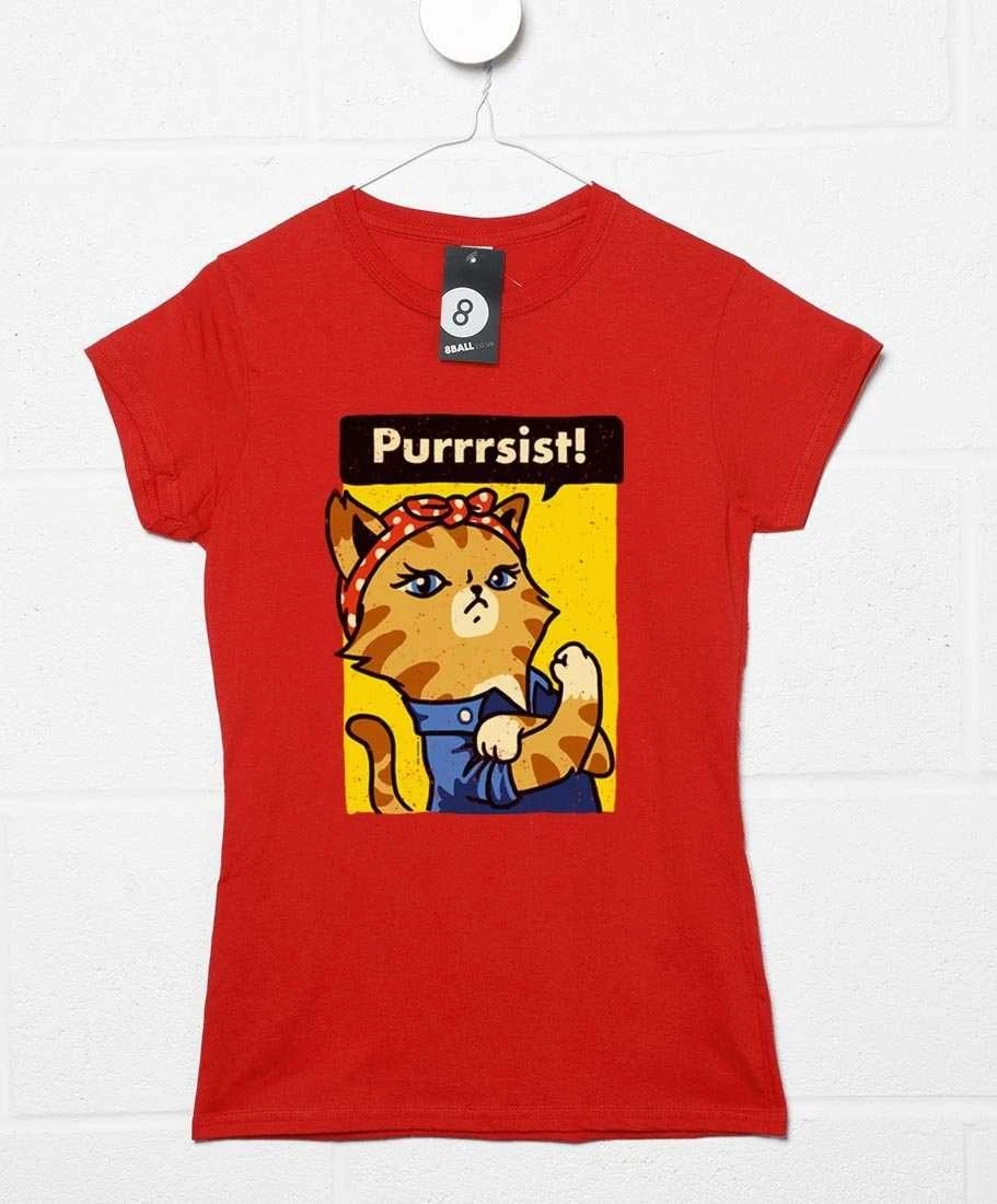 Maria Purrrsist Ladies Fitted T-Shirt 7 Maria Purrrsist Ladies Fitted T-Shirt - Image 5