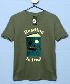 Reading Is Fun DinoMike T-Shirt -Maria Sales Store Reading is Fun DinoMike Graphic T Shirt For Men 8Ball 2289