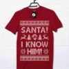 Santa I Know Him Christmas T-Shirt -Maria Sales Store Santa I Know Him Christmas Mens Graphic T Shirt 8Ball 3203