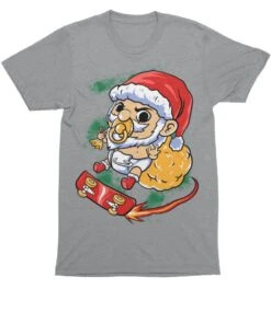 Skateboarding Baby Santa Unisex Christmas T-Shirt -Maria Sales Store Skateboarding Baby Santa Unisex Christmas T Shirt For Men 8Ball 3972