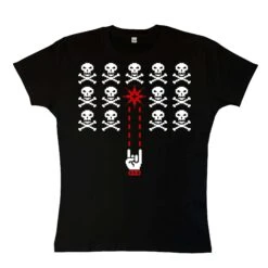 Skull Invaders Womens Fitted T-Shirt