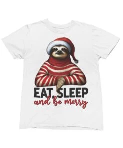 Sloth Eat Sleep And Be Merry Christmas T-Shirt -Maria Sales Store Sloth Eat Sleep And Be Merry Christmas Unisex T Shirt For Men 8Ball 7601