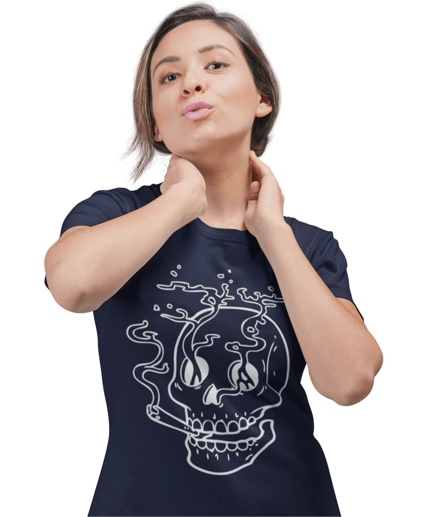 Smoking Skull Tattoo Design Adult Unisex T-Shirt 5 Smoking Skull Tattoo Design Adult Unisex T-Shirt - Image 3