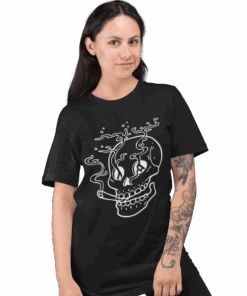 Smoking Skull Tattoo Design Adult Unisex T-Shirt 11 Smoking Skull Tattoo Design Adult Unisex T-Shirt -Maria Sales Store Smoking Skull Tattoo Design Adult Unisex Unisex T Shirt For Men And Women 8Ball 6733