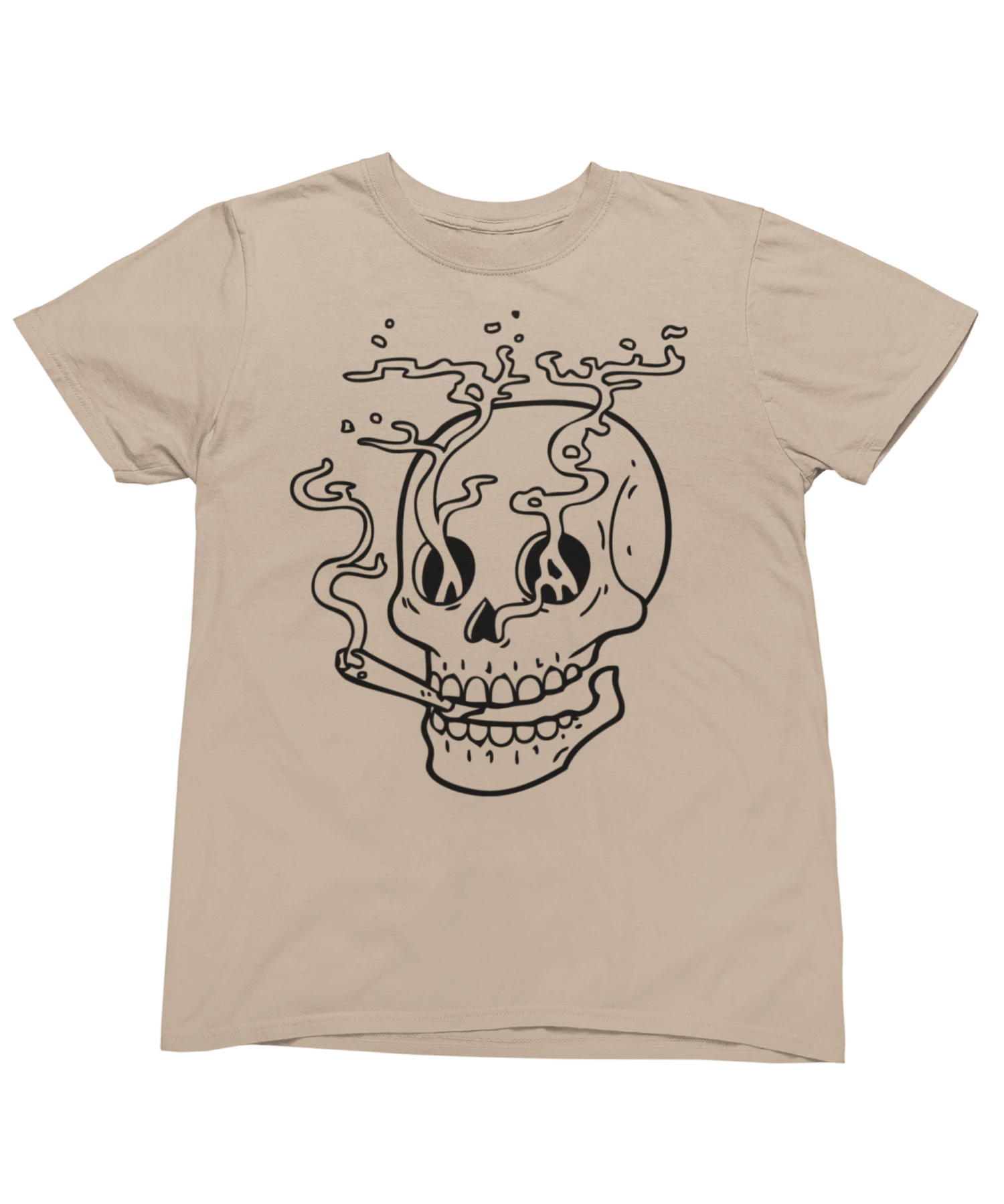 Smoking Skull Tattoo Design Adult Unisex T-Shirt 7 Smoking Skull Tattoo Design Adult Unisex T-Shirt - Image 5