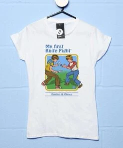 Steven Rhodes My First Knife Fight T-Shirt For Women -Maria Sales Store Steven Rhodes My First Knife Fight T Shirt for Women 8Ball 8535